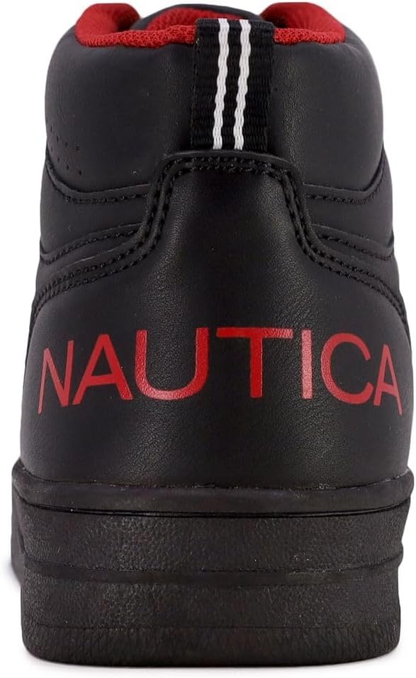 image:imageNAUTICA Kids Boys and Girls High Top Shoe Casual Fashion Basketball Boot Sneakers Big KidLittle Kid Sizes HorizonBlack Mono