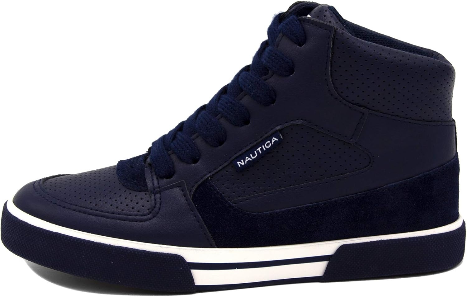 image:imageNAUTICA Kids Boys and Girls High Top Shoe Casual Fashion Basketball Boot Sneakers Big KidLittle Kid Sizes HorizonNavy