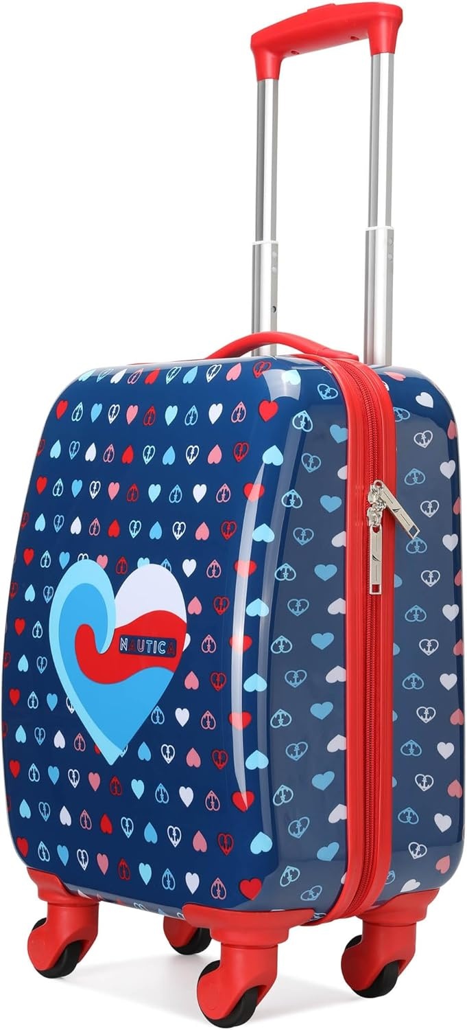 image:imageNAUTICA Kids Luggage 18 Airline Approved Rolling Hardside Upright Carryon Suitcase with Wheels Pirate AhoyNautica Peace