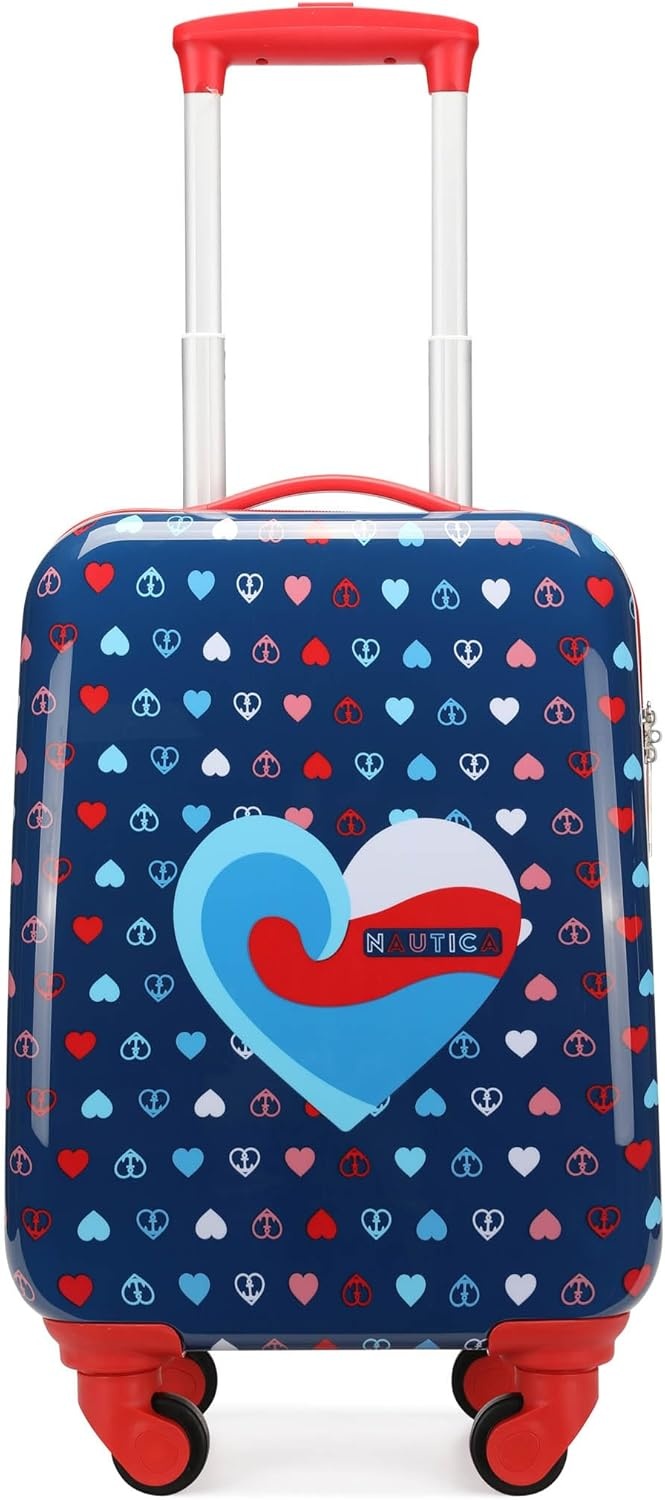 image:imageNAUTICA Kids Luggage 18 Airline Approved Rolling Hardside Upright Carryon Suitcase with Wheels Pirate AhoyNautica Peace