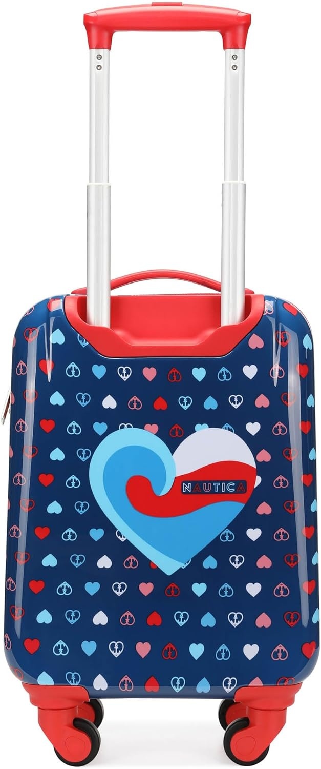 image:imageNAUTICA Kids Luggage 18 Airline Approved Rolling Hardside Upright Carryon Suitcase with Wheels Pirate AhoyNautica Peace