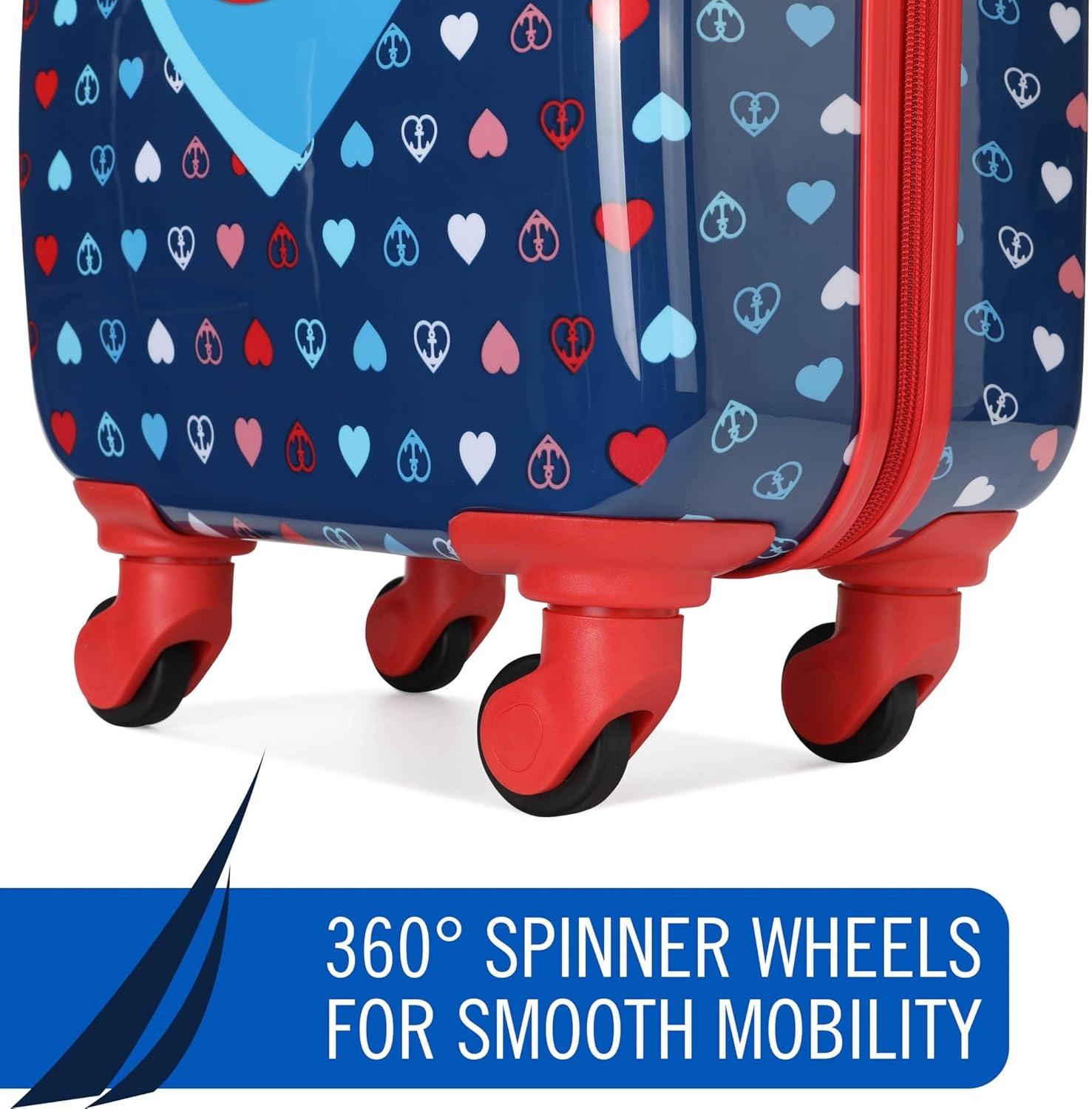 image:imageNAUTICA Kids Luggage 18 Airline Approved Rolling Hardside Upright Carryon Suitcase with Wheels Pirate AhoyNautica Peace