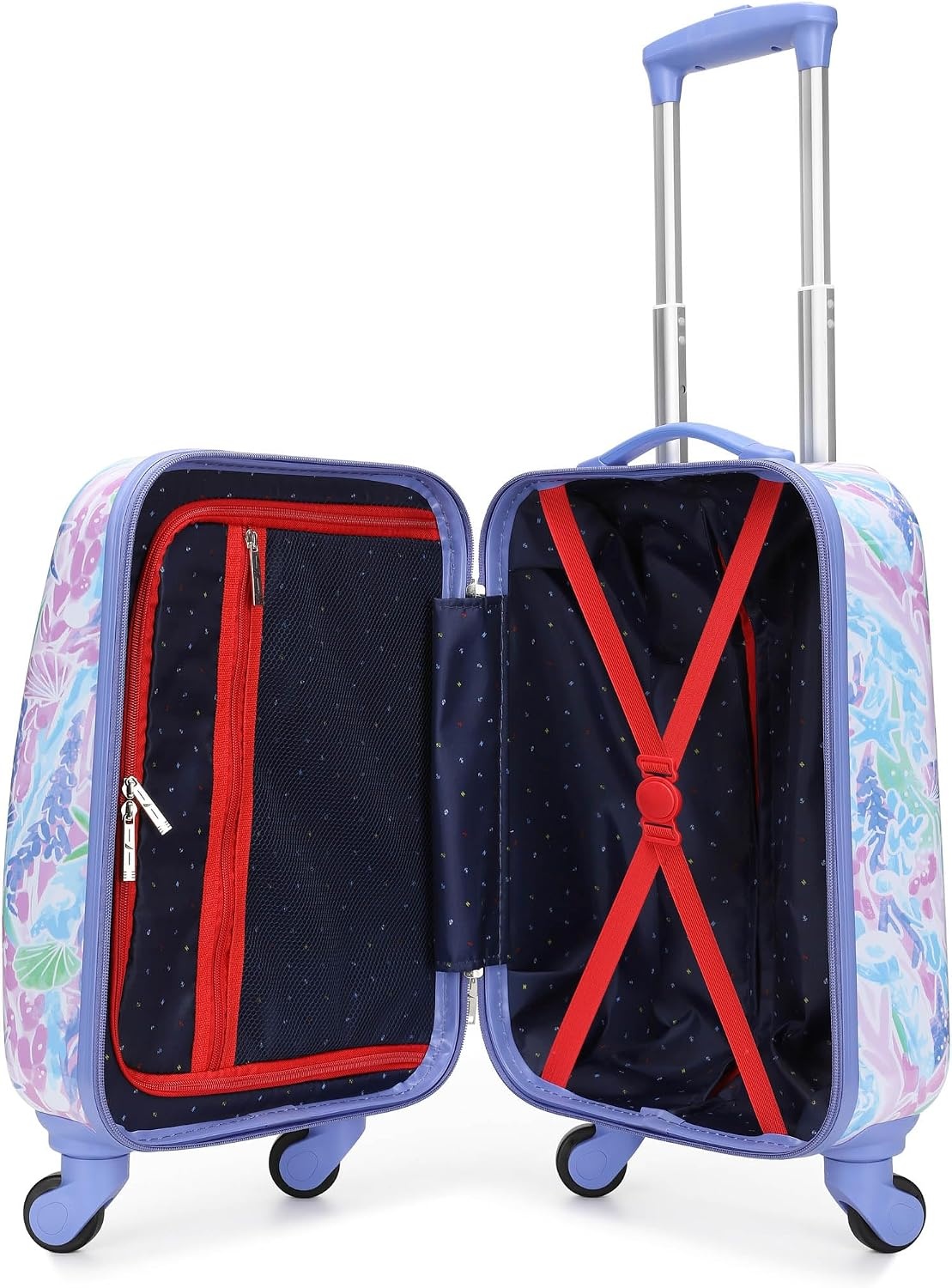 image:imageNAUTICA Kids Luggage 18 Airline Approved Rolling Hardside Upright Carryon Suitcase with Wheels Pirate AhoyPastel Shell