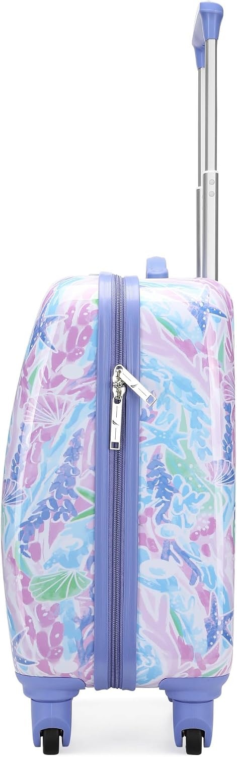 image:imageNAUTICA Kids Luggage 18 Airline Approved Rolling Hardside Upright Carryon Suitcase with Wheels Pirate AhoyPastel Shell