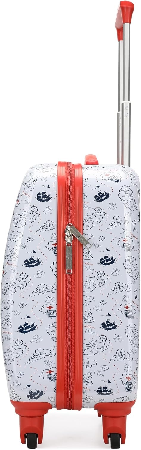 image:imageNAUTICA Kids Luggage 18 Airline Approved Rolling Hardside Upright Carryon Suitcase with Wheels Pirate AhoyPirate Ahoy