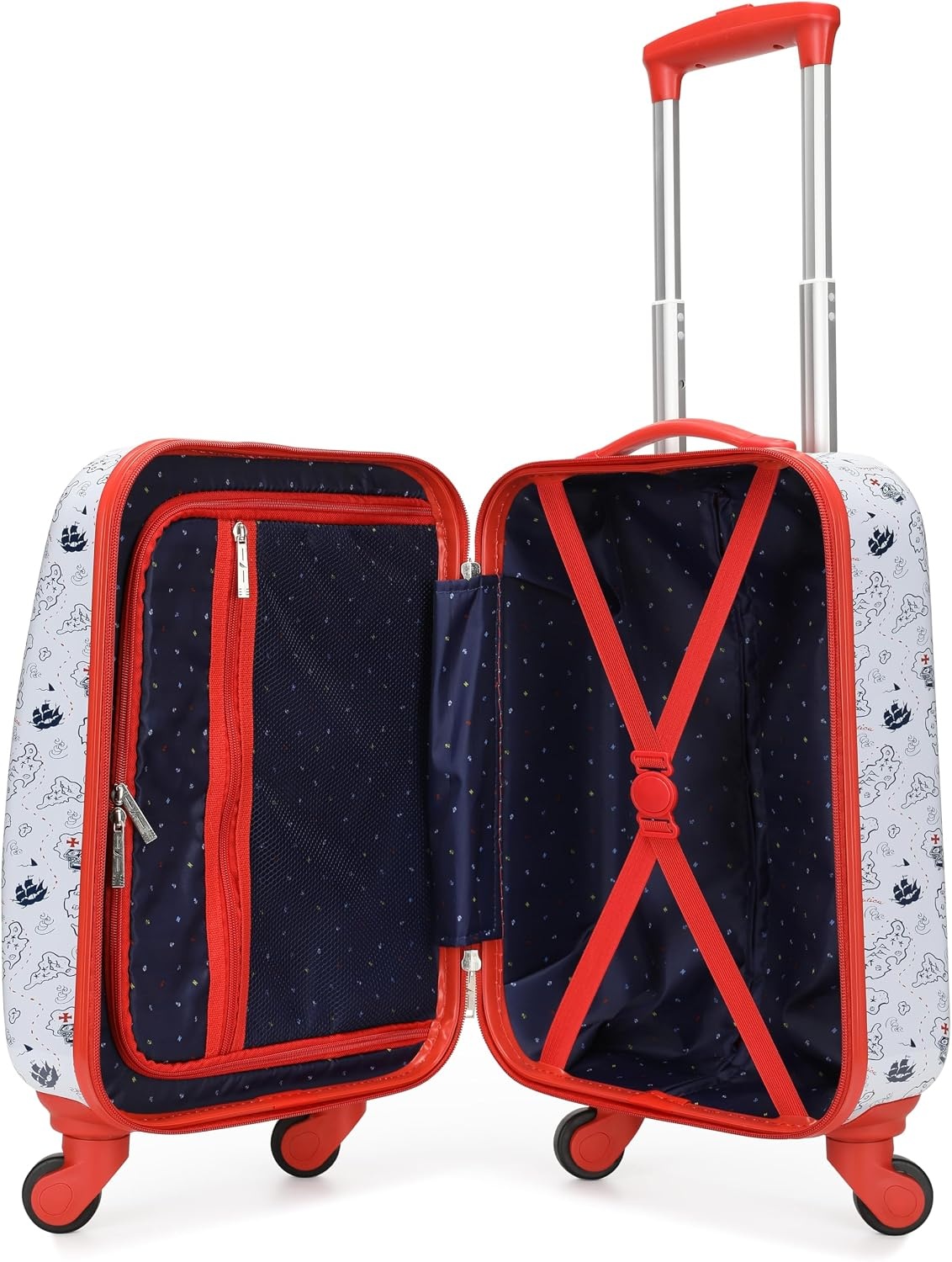 image:imageNAUTICA Kids Luggage 18 Airline Approved Rolling Hardside Upright Carryon Suitcase with Wheels Pirate AhoyPirate Ahoy