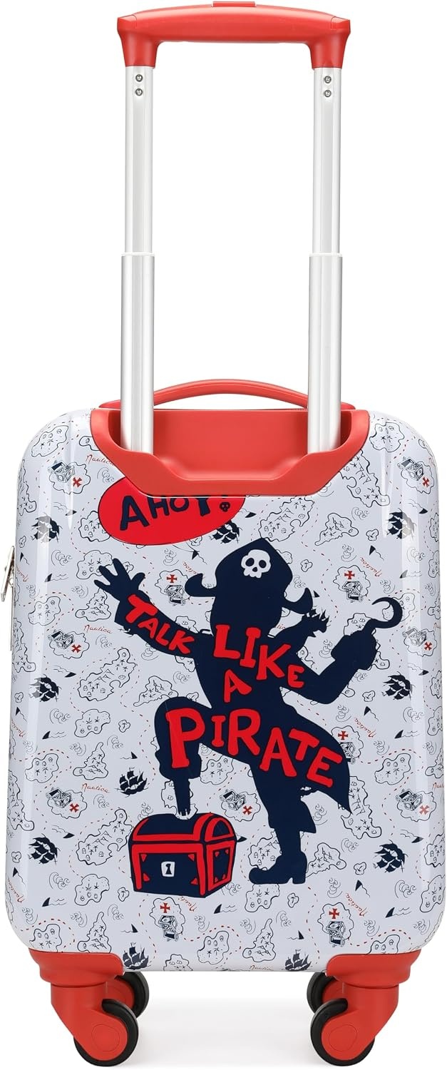 image:imageNAUTICA Kids Luggage 18 Airline Approved Rolling Hardside Upright Carryon Suitcase with Wheels Pirate AhoyPirate Ahoy