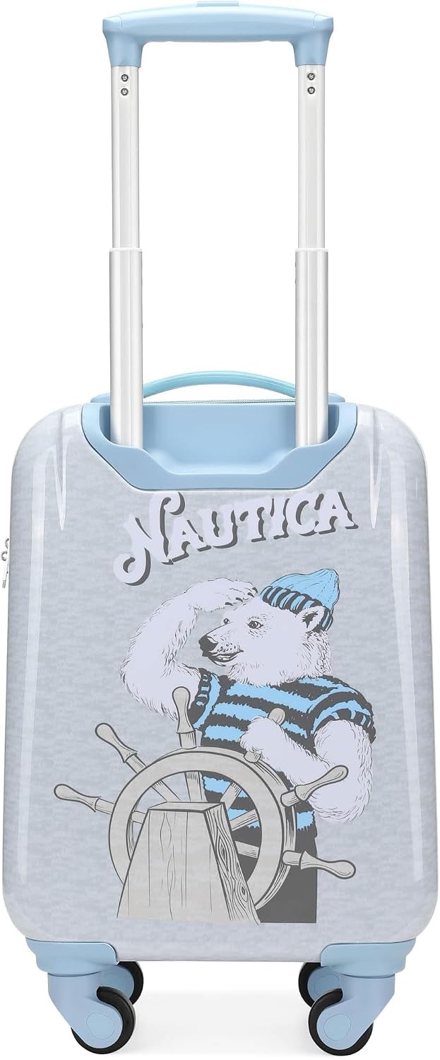 image:imageNAUTICA Kids Luggage 18 Airline Approved Rolling Hardside Upright Carryon Suitcase with Wheels Pirate AhoyPolar Voyage
