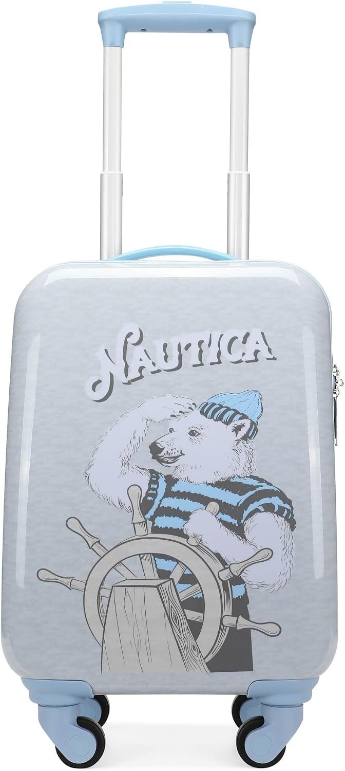 image:imageNAUTICA Kids Luggage 18 Airline Approved Rolling Hardside Upright Carryon Suitcase with Wheels Pirate AhoyPolar Voyage