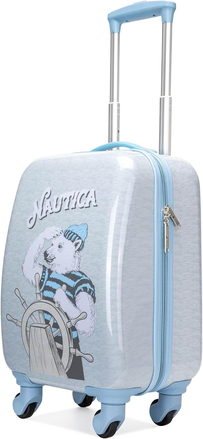 image:imageNAUTICA Kids Luggage 18 Airline Approved Rolling Hardside Upright Carryon Suitcase with Wheels Pirate AhoyPolar Voyage