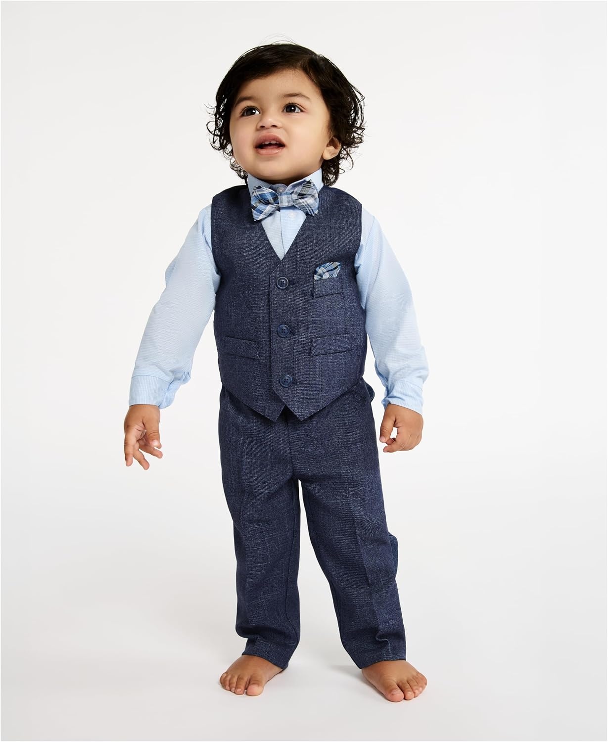 image:imageNautica Baby Boys 4piece Suit Set with Dress Shirt Vest Pants and TieTanzanite