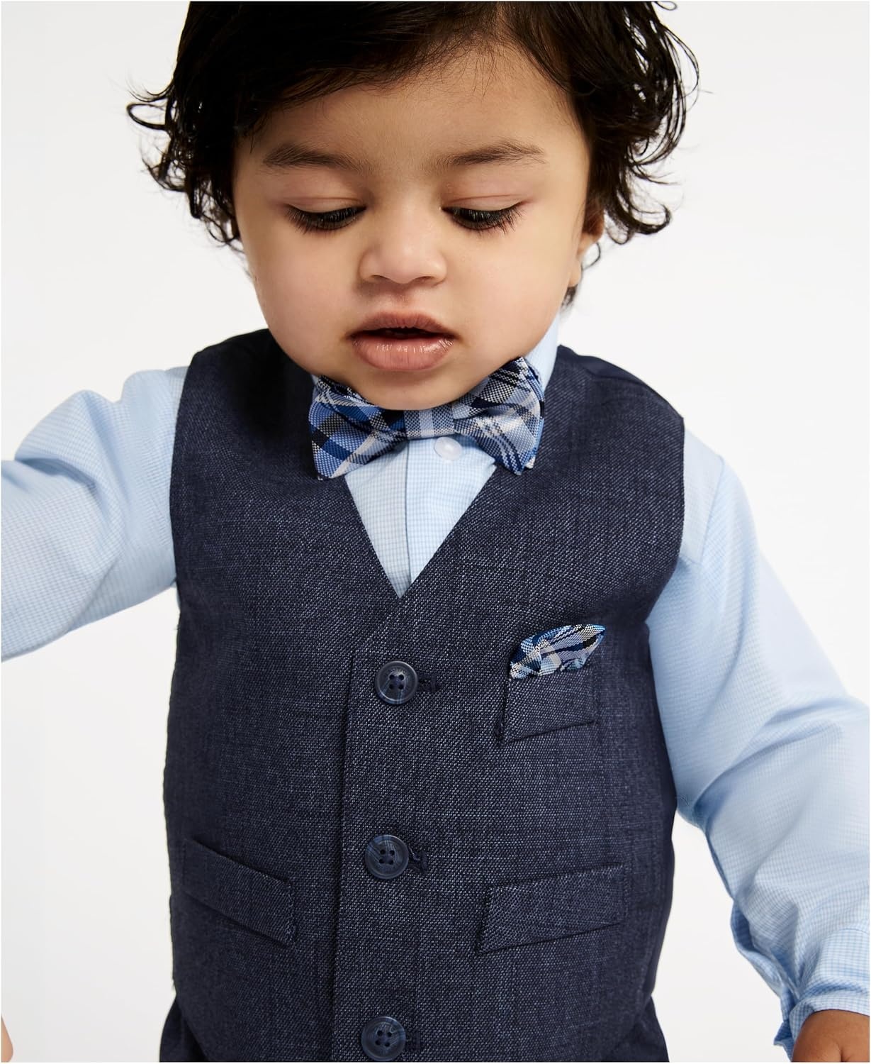 image:imageNautica Baby Boys 4piece Suit Set with Dress Shirt Vest Pants and TieTanzanite