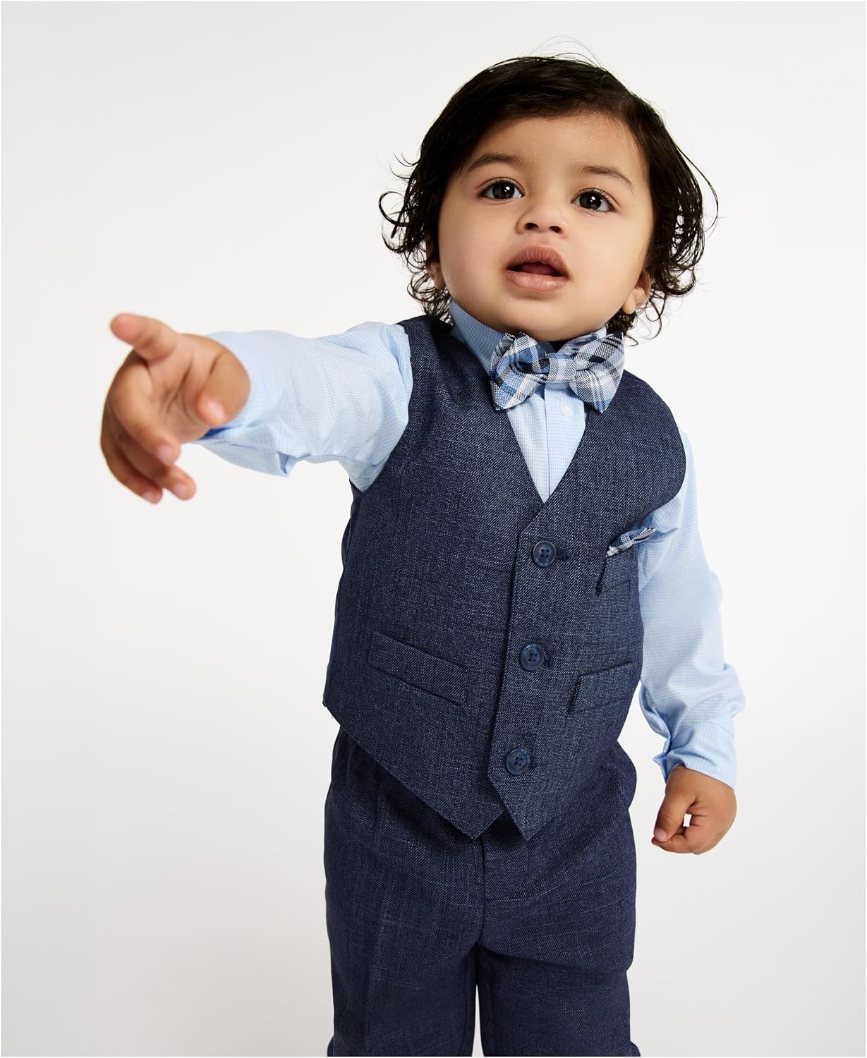 image:imageNautica Baby Boys 4piece Suit Set with Dress Shirt Vest Pants and TieTanzanite