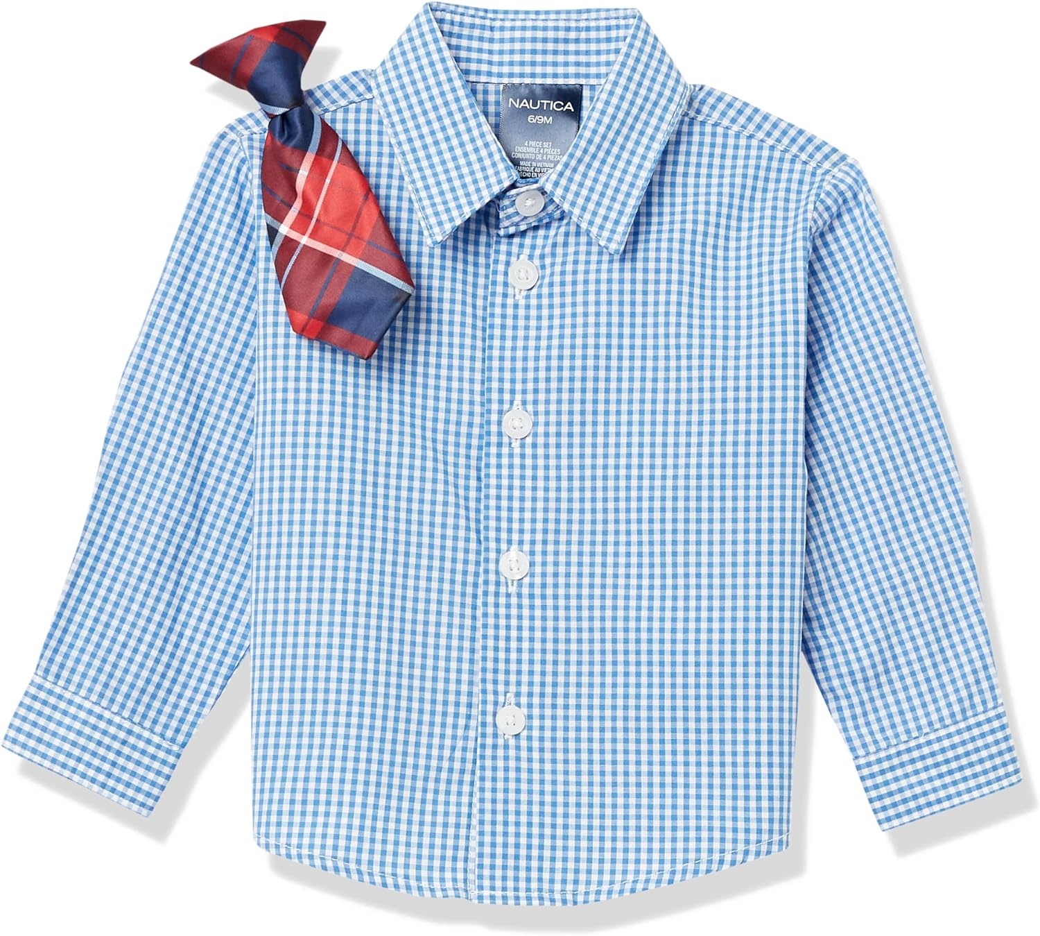 image:imageNautica BabyBoys 4Piece Suit Set with Dress Shirt Jacket Pants and TieNavyKhaki
