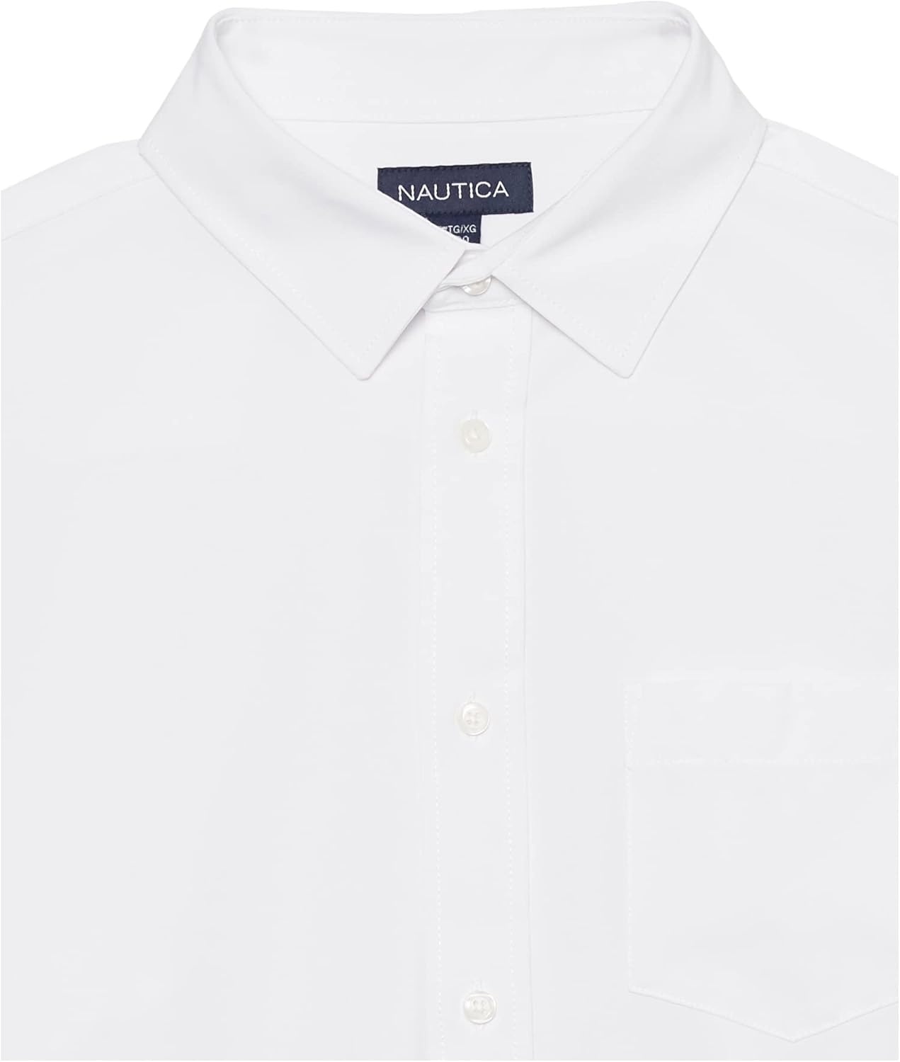 image:imageNautica Big Boys School Uniform Long Sleeve Performance Oxford ButtonDown ShirtWhite