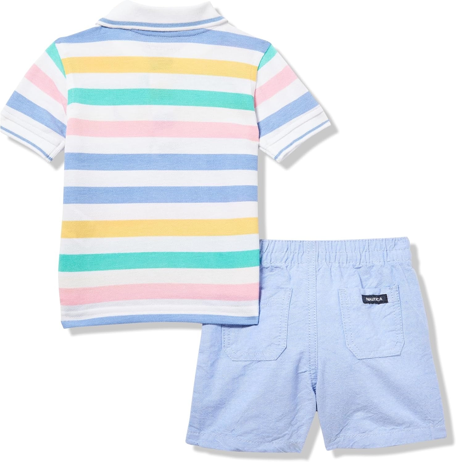 image:imageNautica Boys 2pc Polo Short SetStripesLight Blue