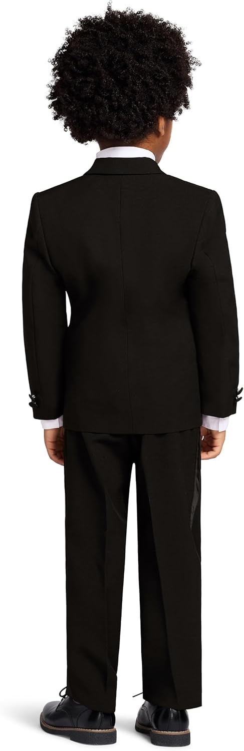 image:imageNautica Boys 4Piece Tuxedo Suit Set with Jacket Pants Dress Shirt amp Bow Tie for Weddings amp Special OccasionsBlack Tuxedo