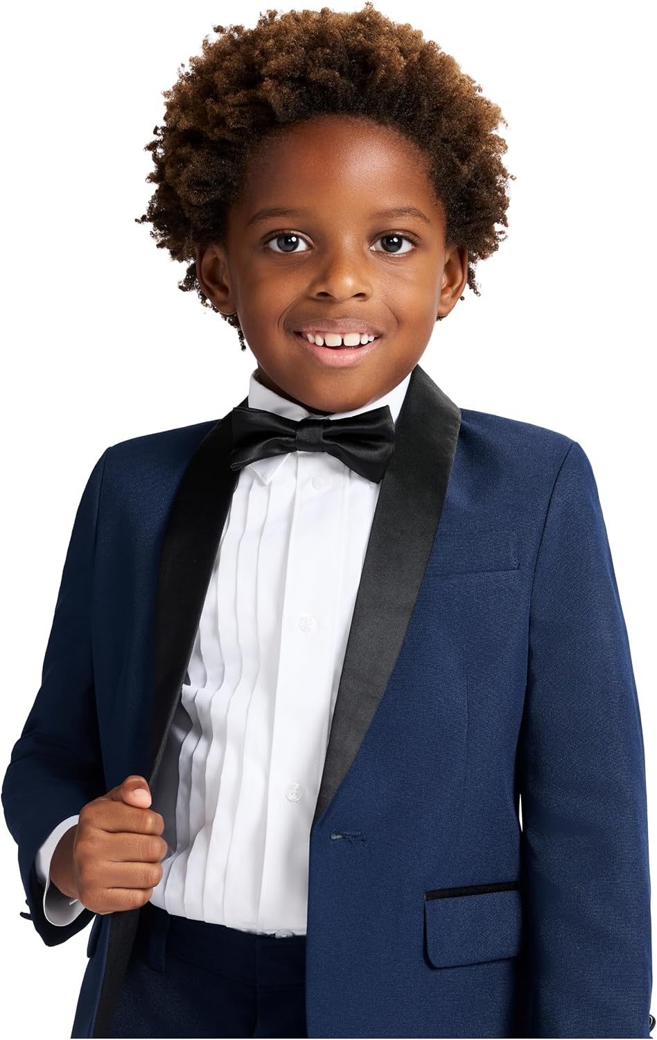 image:imageNautica Boys 4Piece Tuxedo Suit Set with Jacket Pants Dress Shirt amp Bow Tie for Weddings amp Special OccasionsBlue Tuxedo