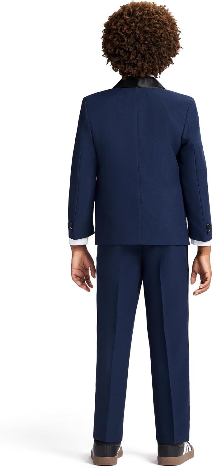 image:imageNautica Boys 4Piece Tuxedo Suit Set with Jacket Pants Dress Shirt amp Bow Tie for Weddings amp Special OccasionsBlue Tuxedo