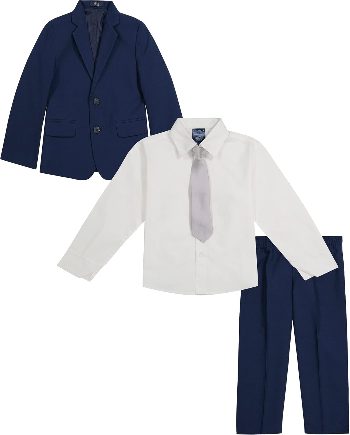 image:imageNautica Boys 4Piece Tuxedo Suit Set with Jacket Pants Dress Shirt amp Bow Tie for Weddings amp Special OccasionsBright Blue