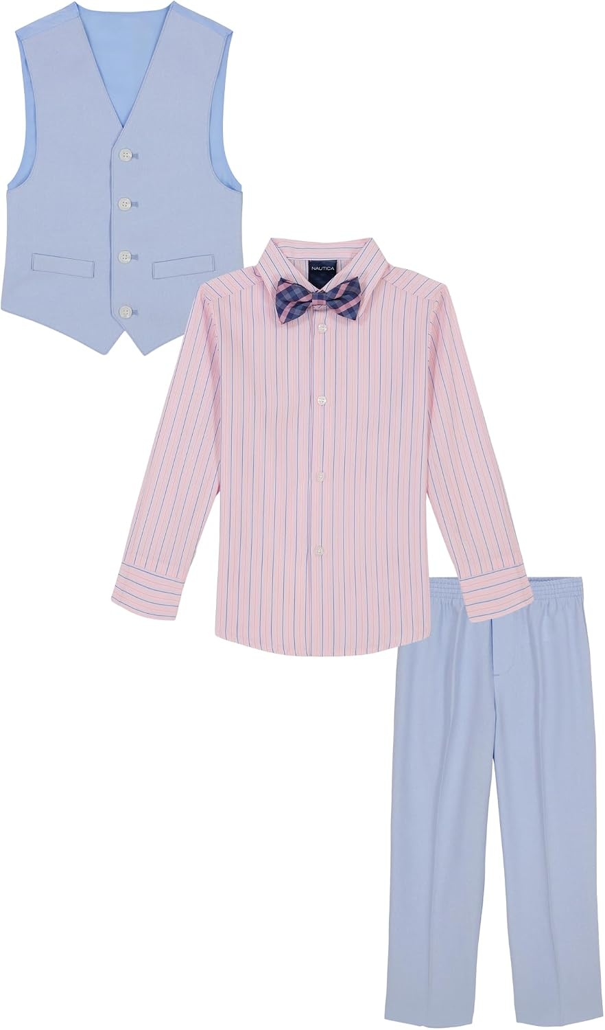 image:imageNautica Boys 4piece Formal Suit Set with Vest Pants Collared Dress Shirt and TieIce Bay