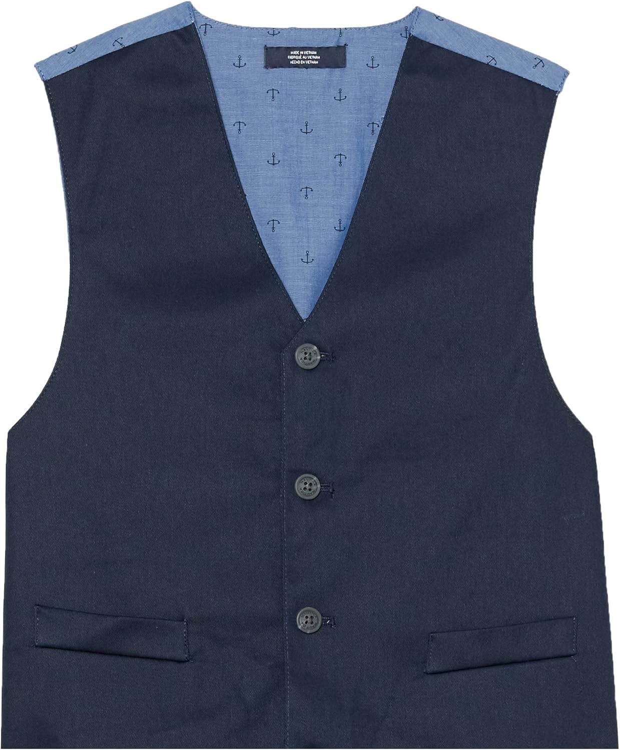 image:imageNautica Boys 4piece Formal Suit Set with Vest Pants Collared Dress Shirt and TieKhaki