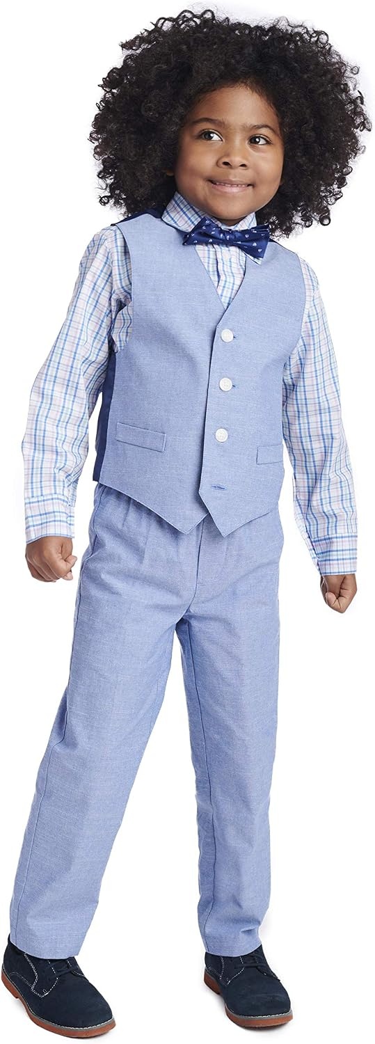image:imageNautica Boys 4piece Formal Suit Set with Vest Pants Collared Dress Shirt and TieLavendula
