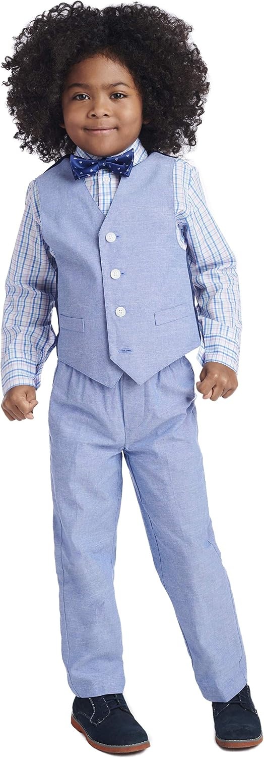 image:imageNautica Boys 4piece Formal Suit Set with Vest Pants Collared Dress Shirt and TieLavendula
