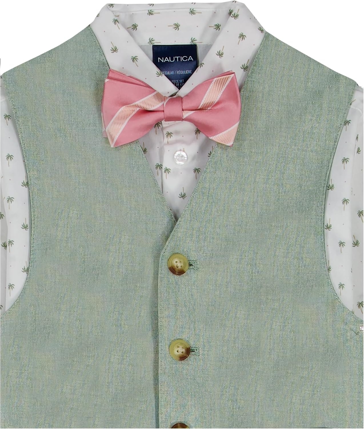 image:imageNautica Boys 4piece Formal Suit Set with Vest Pants Collared Dress Shirt and TieSage