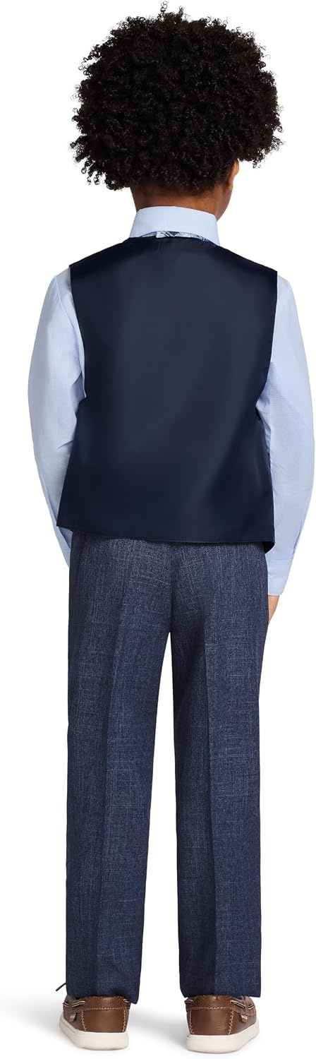 image:imageNautica Boys 4piece Formal Suit Set with Vest Pants Collared Dress Shirt and TieTanzanite Blue