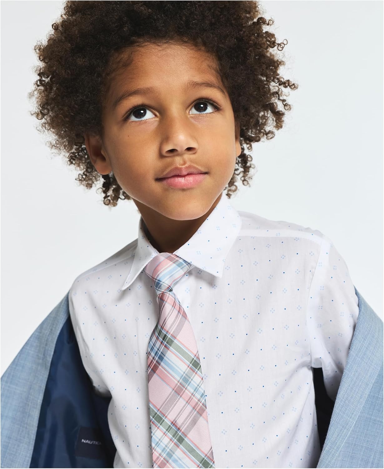 image:imageNautica Boys 4piece Suit Set with Dress Shirt Tie Jacket and PantsBlue Sharkskin