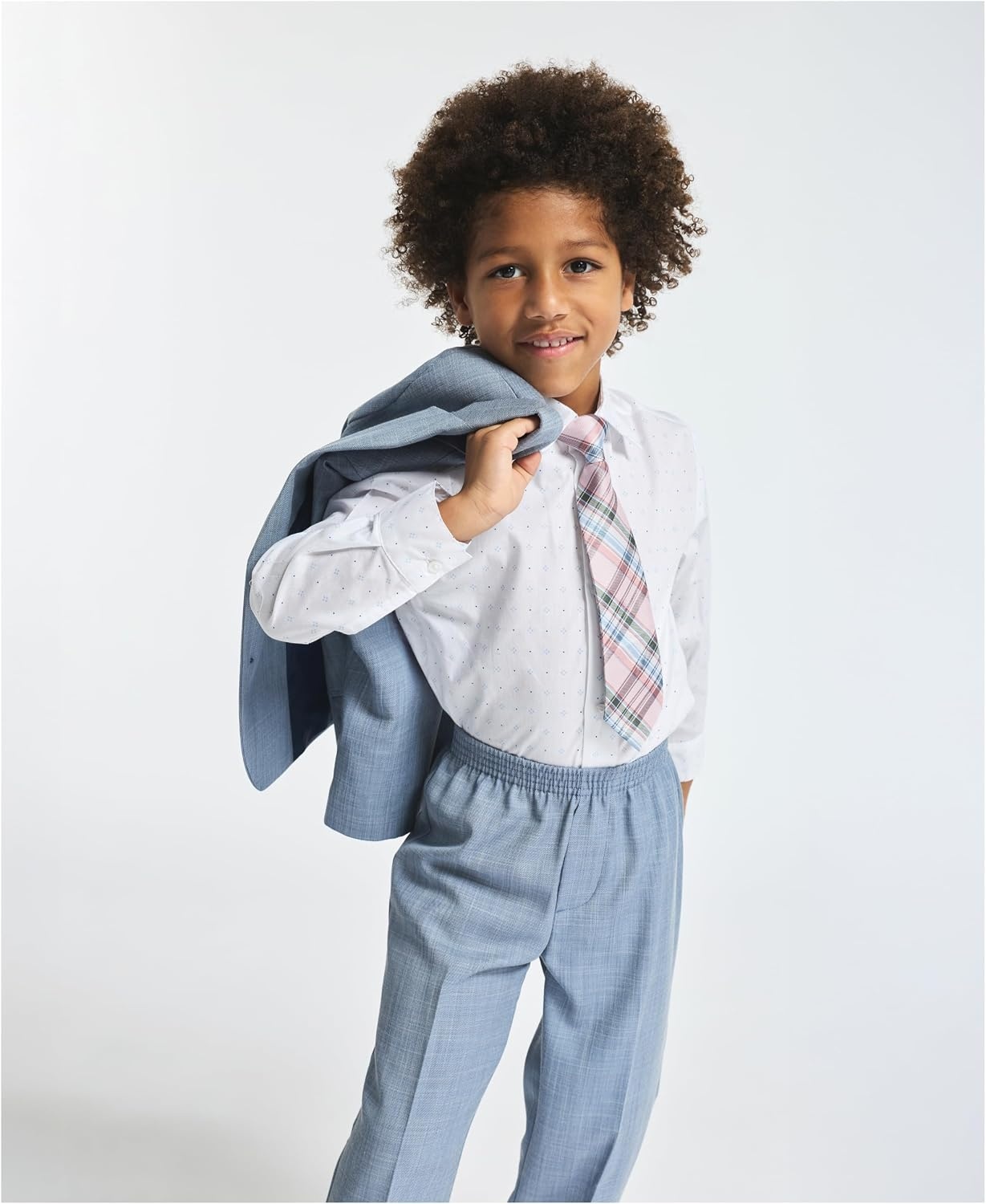 image:imageNautica Boys 4piece Suit Set with Dress Shirt Tie Jacket and PantsBlue Sharkskin