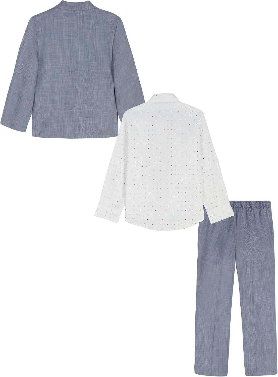 image:imageNautica Boys 4piece Suit Set with Dress Shirt Tie Jacket and PantsBlue Sharkskin