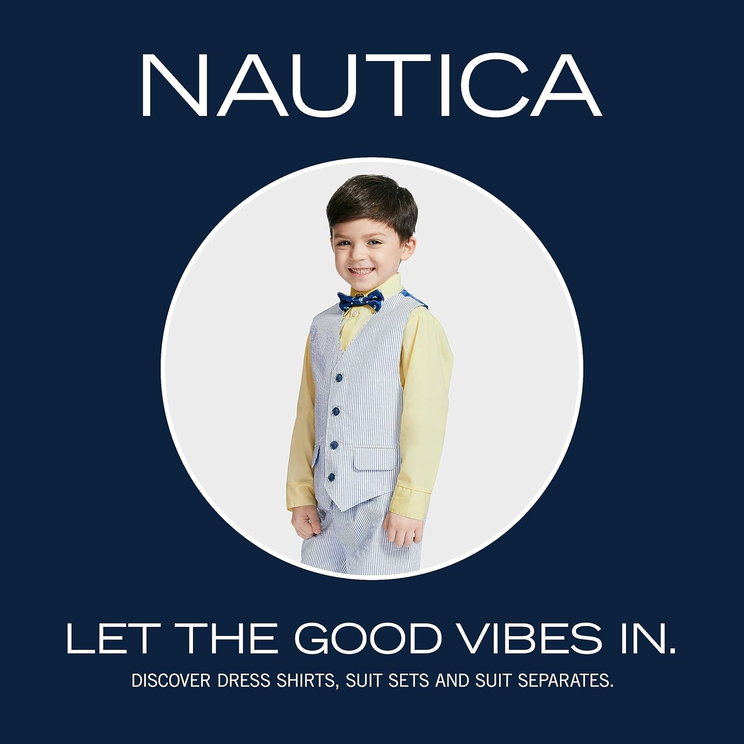 image:imageNautica Boys 4piece Suit Set with Dress Shirt Tie Jacket and PantsClear Sky