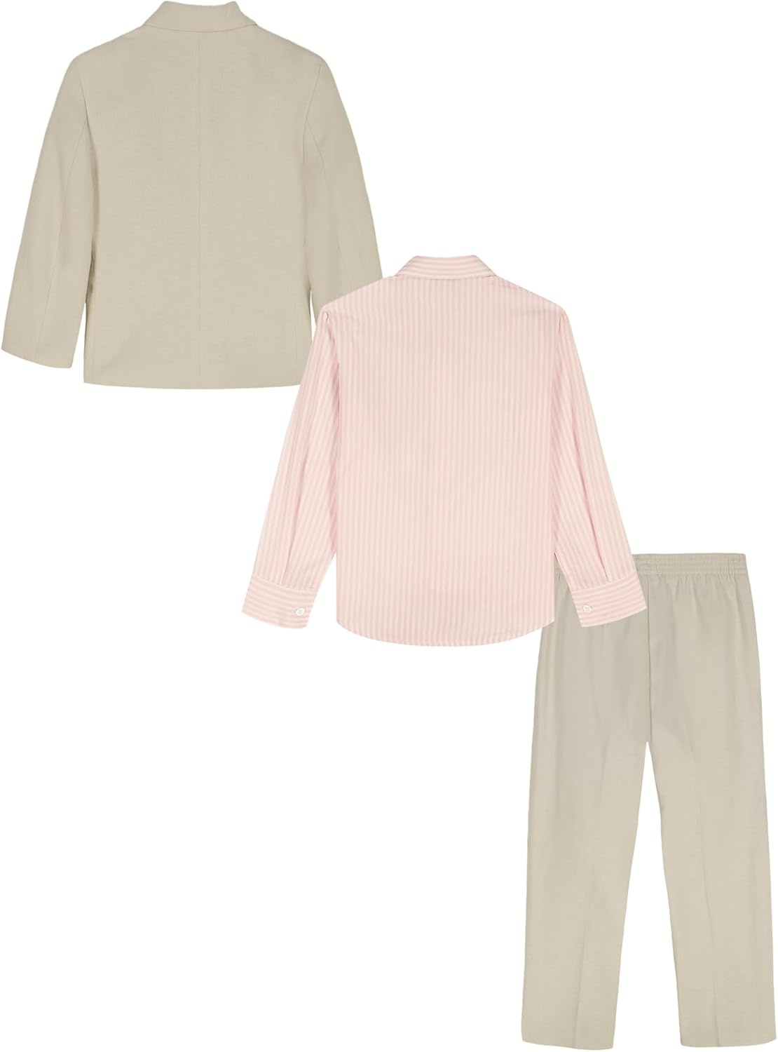 image:imageNautica Boys 4piece Suit Set with Dress Shirt Tie Jacket and PantsKhaki Linen