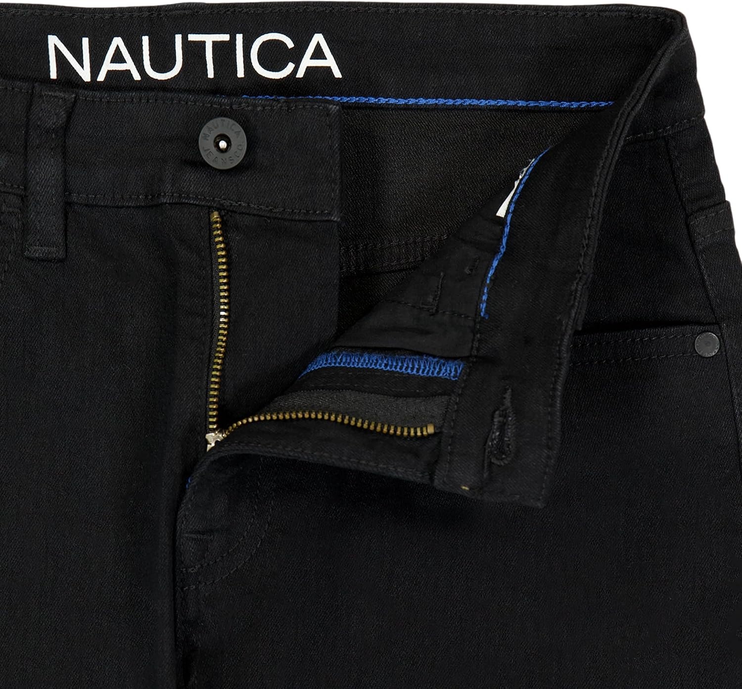 image:imageNautica Boys Classic Fit Straight Leg Denim Jeans 5Pocket Style Zipper Fly amp Button ClosureBlack