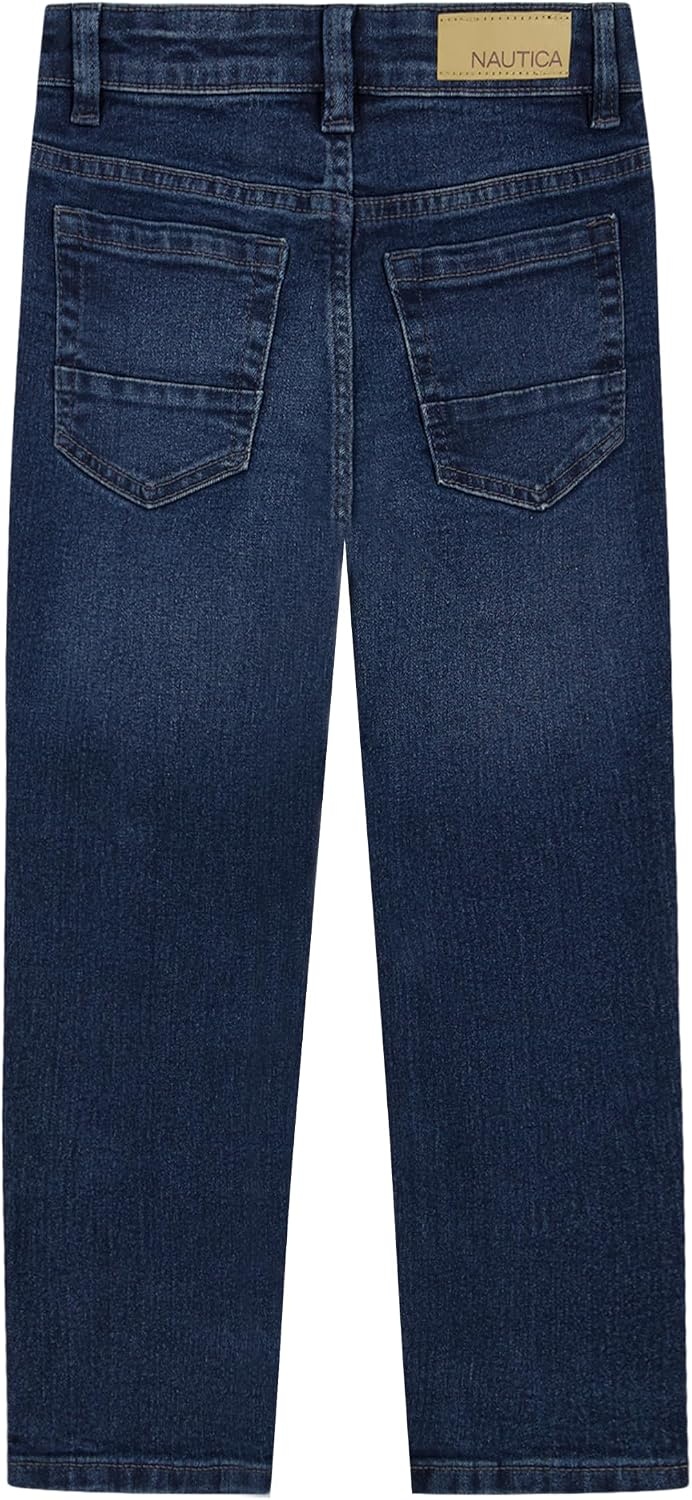 image:imageNautica Boys Classic Fit Straight Leg Denim Jeans 5Pocket Style Zipper Fly amp Button ClosureMarine Blue