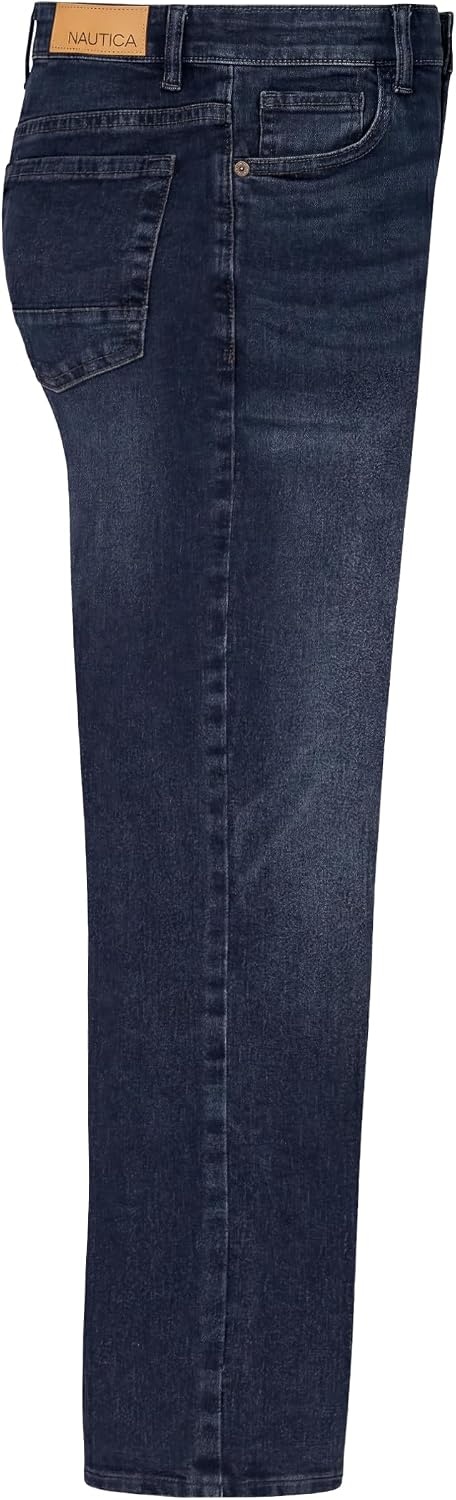 image:imageNautica Boys Classic Fit Straight Leg Denim Jeans 5Pocket Style Zipper Fly amp Button ClosureMarine Blue