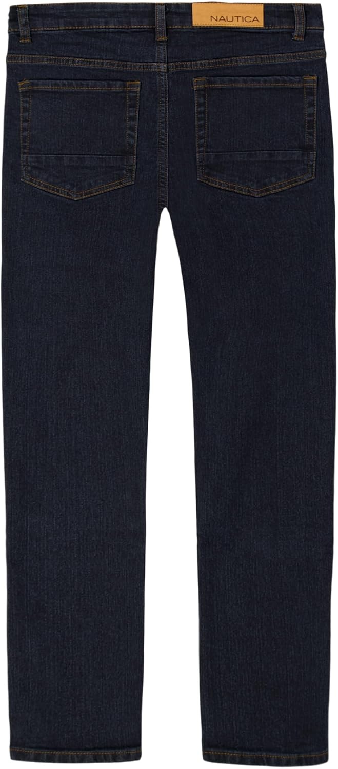 image:imageNautica Boys Classic Fit Straight Leg Denim Jeans 5Pocket Style Zipper Fly amp Button ClosureNavy Rinse
