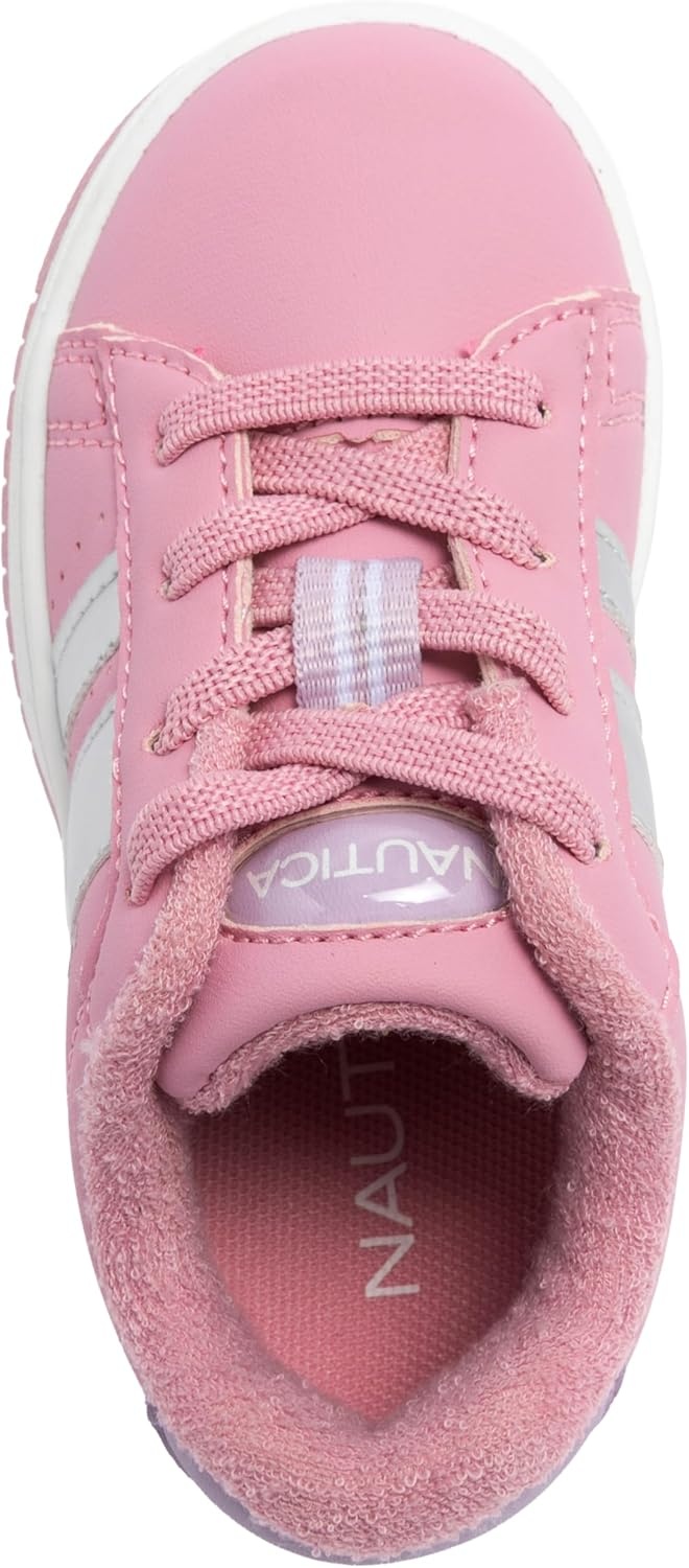 image:imageNautica Boys Girls Casual Fashion Shoes Comfortable Soccer Classic Walking Tennis Sneakers for Kids Breathable Lightweight amp Flexible Lace UpBungeePink Silver Lilacscottford