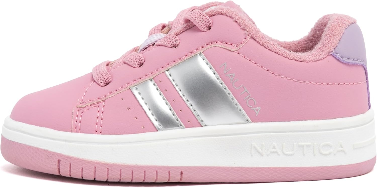 image:imageNautica Boys Girls Casual Fashion Shoes Comfortable Soccer Classic Walking Tennis Sneakers for Kids Breathable Lightweight amp Flexible Lace UpBungeePink Silver Lilacscottford