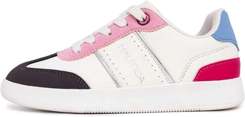 image:imageNautica Boys Girls Casual Fashion Shoes Comfortable Soccer Classic Walking Tennis Sneakers for Kids Breathable Lightweight amp Flexible Lace UpBungeeIvory Pink