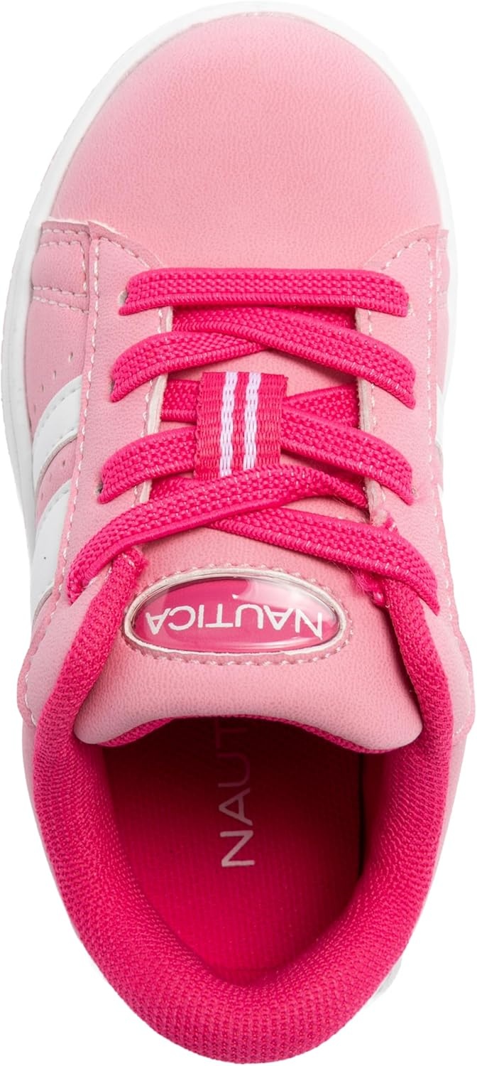 image:imageNautica Boys Girls Casual Fashion Shoes Comfortable Soccer Classic Walking Tennis Sneakers for Kids Breathable Lightweight amp Flexible Lace UpBungeePink Neon Pinkscottford