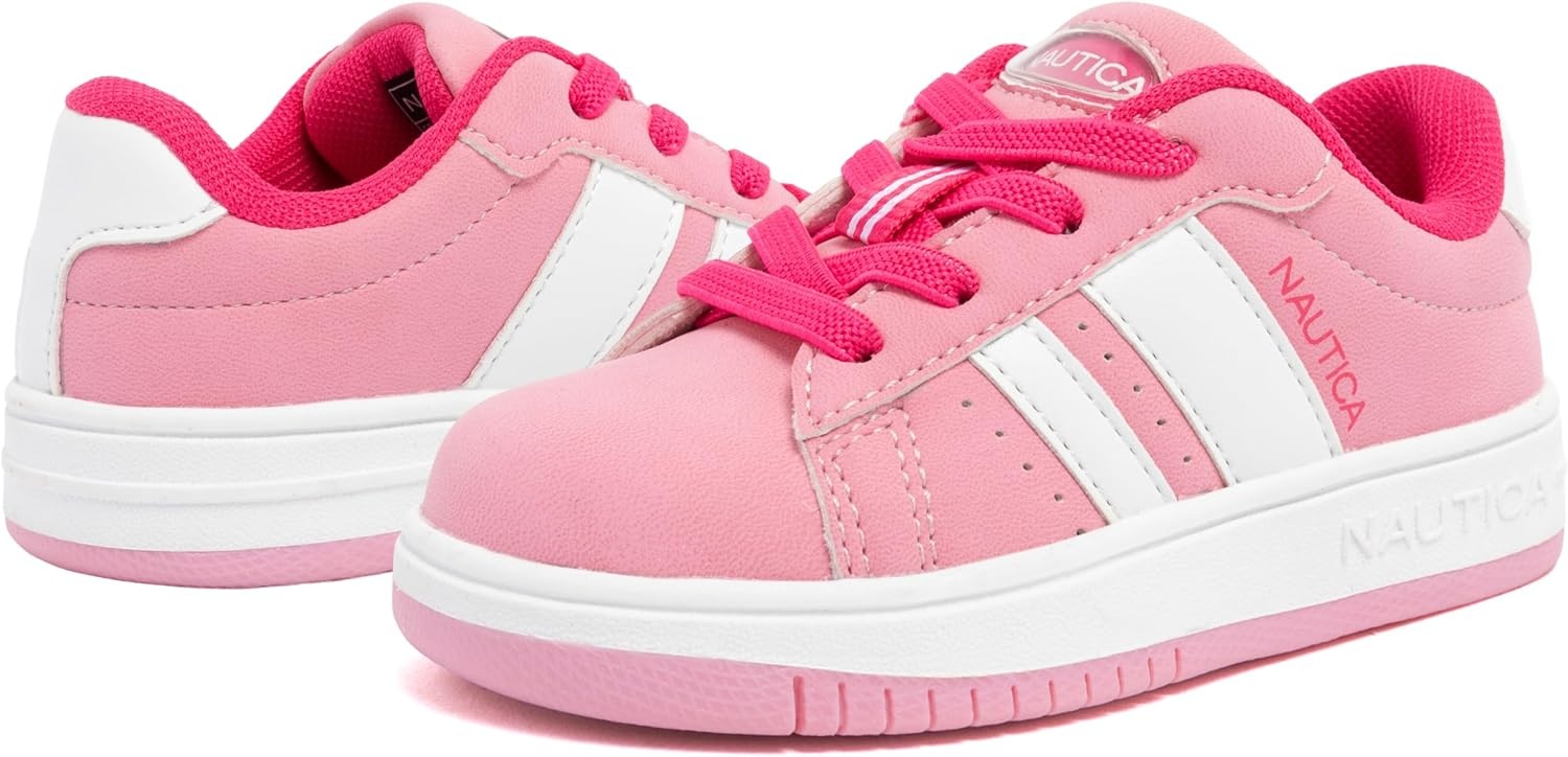image:imageNautica Boys Girls Casual Fashion Shoes Comfortable Soccer Classic Walking Tennis Sneakers for Kids Breathable Lightweight amp Flexible Lace UpBungeePink Neon Pinkscottford