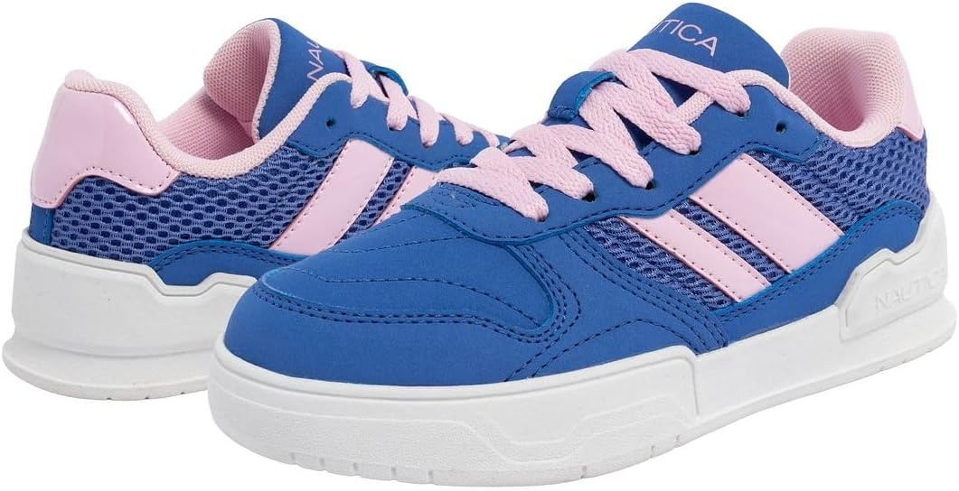 image:imageNautica Boys Girls Casual Fashion Shoes Comfortable Soccer Classic Walking Tennis Sneakers for Kids Breathable Lightweight amp Flexible Lace UpBungeeBlue Pinklotte