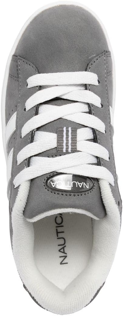 image:imageNautica Boys Girls Casual Fashion Shoes Comfortable Soccer Classic Walking Tennis Sneakers for Kids Breathable Lightweight amp Flexible Lace UpBungeeGrey Whitescottford