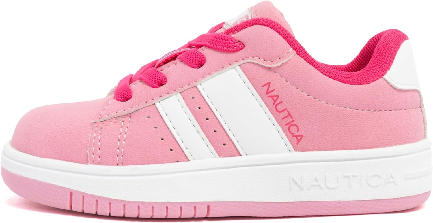 image:imageNautica Boys Girls Casual Fashion Shoes Comfortable Soccer Classic Walking Tennis Sneakers for Kids Breathable Lightweight amp Flexible Lace UpBungeePink Neon Pinkscottford