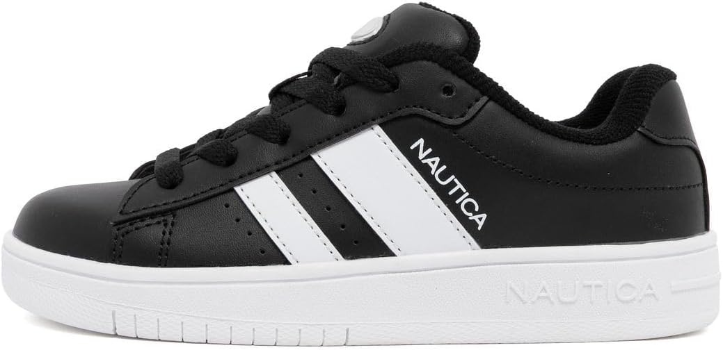 image:imageNautica Boys Girls Casual Fashion Shoes Comfortable Soccer Classic Walking Tennis Sneakers for Kids Breathable Lightweight amp Flexible Lace UpBungeeBlack Whitescottford