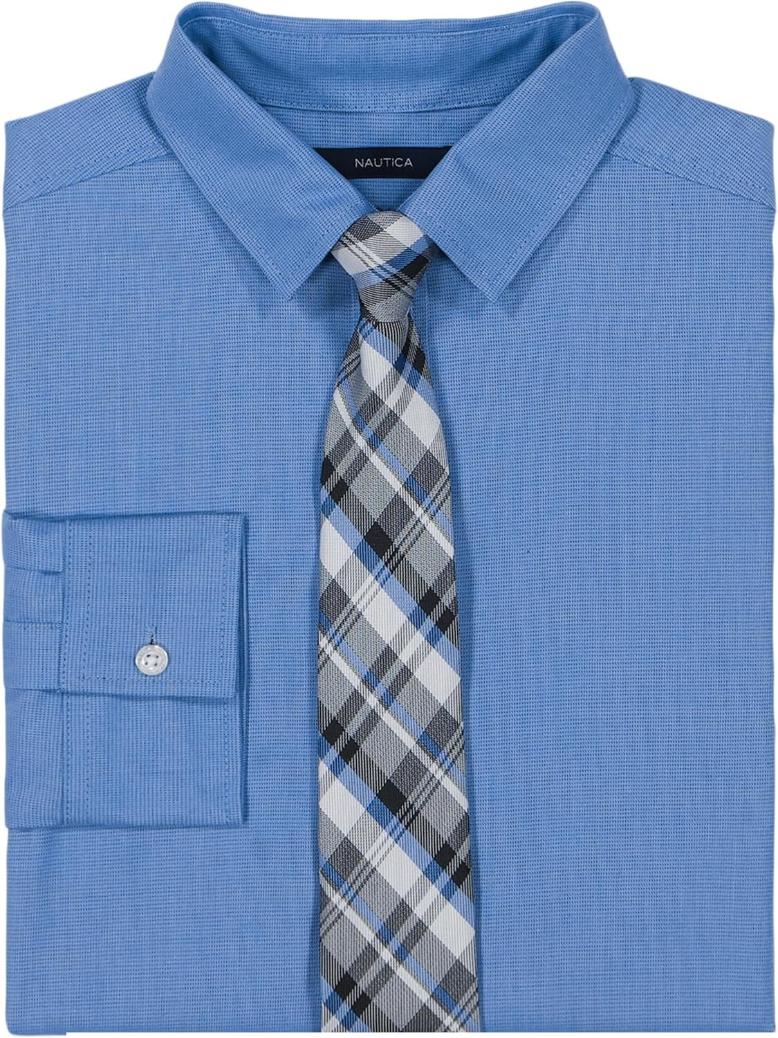 image:imageNautica Boys Long Sleeve ButtonDown Collared Dress Shirt with TieDragonfly Blue
