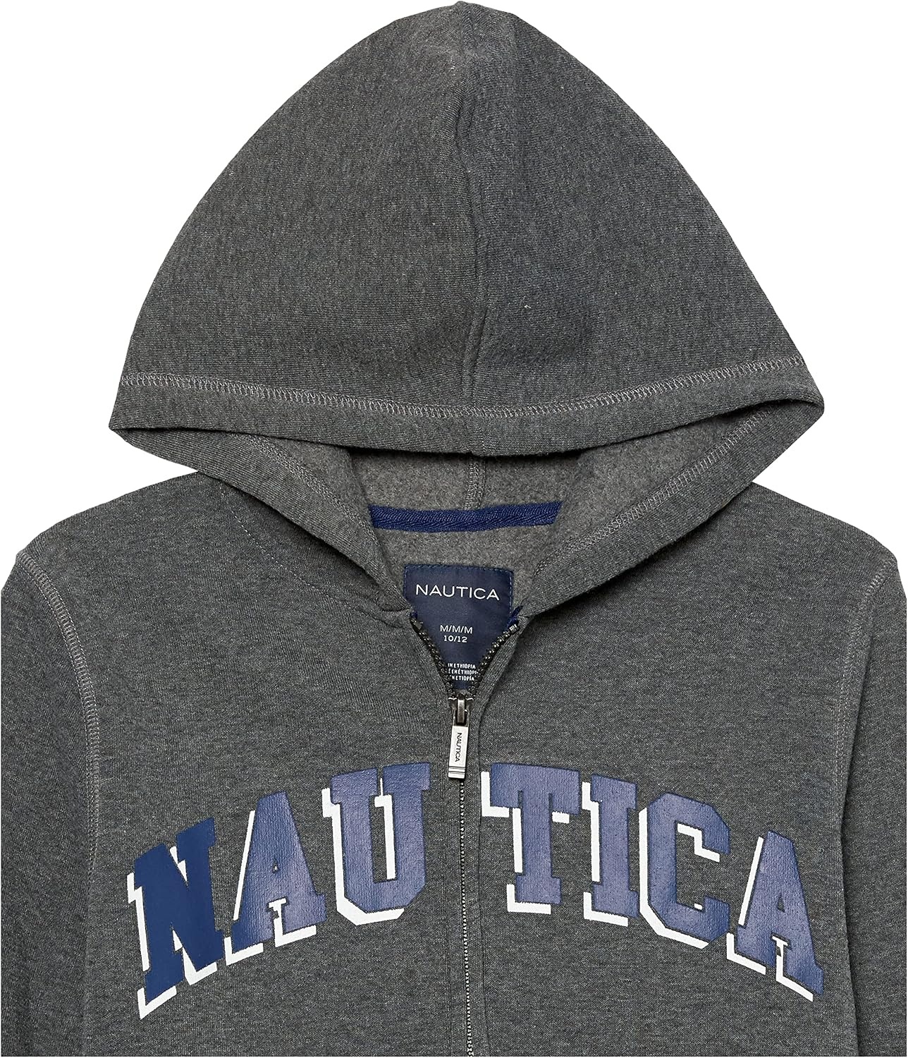 image:imageNautica Boys Long Sleeve Fleece Full Zip Hoodie Comfortable Relaxed FitGrey
